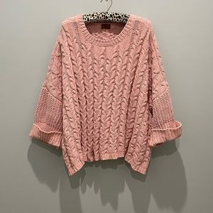 womens large over sized large pink sweater